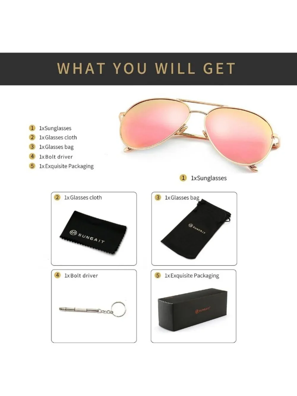 Lightweight Oversized Aviator Sunglasses for Women - Mirrored Polarized Lenses